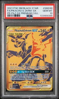 Pokemon Pikachu & Zekrom GX SM248 Black Star Promo Full Art PSA 10 240 HP 2021 - Image 1