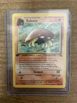 Pokemon Kabuto 50/62 Fossil Common Stage 1 Card 1999 English 1st Edition Regular - Image 1