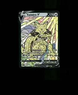 Fan-ART READ DESCRIPTION BELOW HOLO Kadabra Card Stained Glass Pokemon Card p1 - Image 1