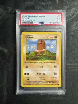 PSA 7 Pokemon 1999 Shadowless 1st Edition Base Set Diglett #47 LOW POP - Image 1