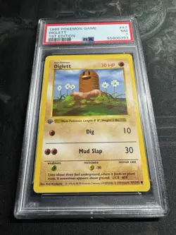 PSA 7 Pokemon 1999 Shadowless 1st Edition Base Set Diglett #47 LOW POP - Image 2