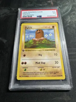 PSA 7 Pokemon 1999 Shadowless 1st Edition Base Set Diglett #47 LOW POP - Image 5