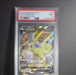 2021 Pokemon SWSH Battle Styles FA Tyranitar V Alt Alternate Art 155 PSA 9 MINT - Image 1