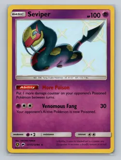 Pokemon Hidden Fates: Shiny Vault #SV15/SV94 Seviper Shiny Holo Rare - Image 1