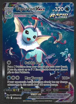 Pokemon Vaporeon VMAX SWSH182 Full Art Black Star Promo Near Mint NM - Image 1