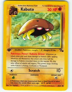 Kabuto - 1st Edition - 50/62 Fossil Set - Pokemon TCG - 1999 - Image 1