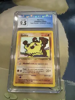 CGC 10 Mankey 1st Edition 61/82 Team Rocket Pokemon 2000 - Image 1