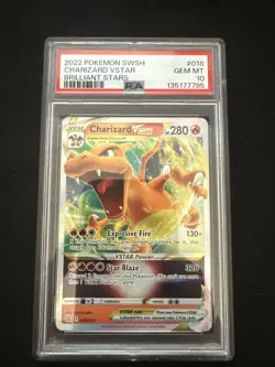 Pokemon - Sword & Shield - Brilliant Stars - Charizard VSTAR 18/172 PSA 10 - Image 1