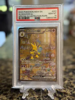 2023 POKEMON MEW EN-151 SPECIAL ILLUSTRATION RARE #201 ALAKAZAM EX PSA 10 - Image 1