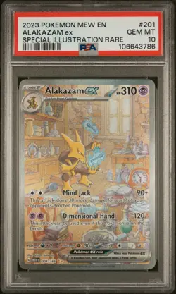 2023 POKEMON MEW EN-151 SPECIAL ILLUSTRATION RARE #201 ALAKAZAM EX PSA 10 - Image 3