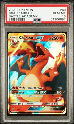 PSA 10 2020 POKEMON BATTLE ACADEMY CHARIZARD GX #60 GEM MINT - Image 1