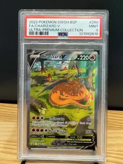 2022 Pokemon SWSH Promo Charizard V SWSH260 Ultra-Premium Holo PSA 9 - Image 1