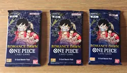 3x One Piece OP-01 Romance Dawn Booster Packs Pre Errata ENGLISH - Image 1