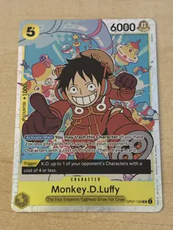 ERROR CARD Monkey.D.Luffy OP07-109 SR ONE PIECE Tcg Card Game NM Yellow - Image 1