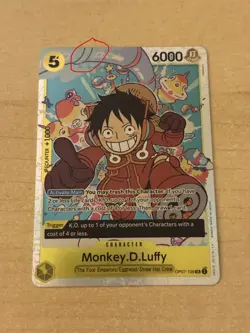 ERROR CARD Monkey.D.Luffy OP07-109 SR ONE PIECE Tcg Card Game NM Yellow - Image 2