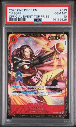 2025 One Piece Promos Yasopp #013 Official Event Top Prize PSA 10 GEM MINT - Image 1