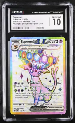 CGC 10 GEM MINT Espeon ex 2025 Black Star Promos 175 Pokemon Card - Image 1