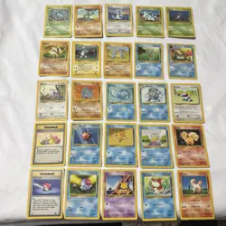 Vintage 1999 Pokemon Cards Lot 25 Base Jungle Fossil LP/NM No Duplicates - Image 1