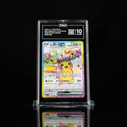 TAG 10 GEM MINT Japanese Pokemon Card 2024 Pikachu ex 122/106 Super Electric SV8 - Image 1