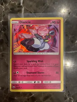 Pokemon Card 2017 Burning Shadows Holo Diancie 94/147 Rare Fairy Type NM - Image 1
