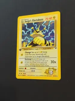 Pokemon TCG Lt. Surge's Electabuzz Gym Heroes 1st Edition Holo Card 6/132 - Image 3