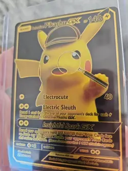 Detective Pikachu GX Black Foil Fan Art Vinyl Collector Pokemon Card - Image 4