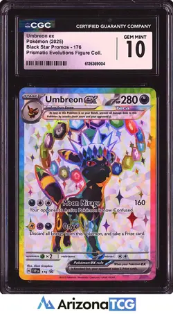 Pokemon 2025 Umbreon ex 176 Full Art Prismatic Evolutions Promo CGC 10 - Image 1