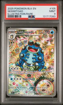 2025 POKEMON BLK EN-BLACK BOLT ILLUSTRATION RARE #105 SEISMITOAD PSA 9 - Image 1