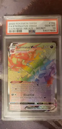 2020 Pokemon Eternatus VMAX 192/189 Darkness Ablaze Secret Rare PSA 10 Gem Mint - Image 1