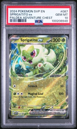 Sprigatito ex Black Star Promo #087 2024 Pokemon Paldea Adventure Chest PSA 10 - Image 1