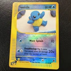 2002 Pokemon Expedition Squirtle 131/165 REVERSE HOLO E-Reader LP Rare - Image 4