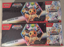 NEW Pokemon Prismatic Evolutions Surprise Box & Booster Bundle [SEALED] In Hand - Image 1