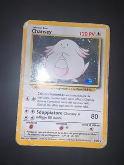 Carta Pokemon Chansey 3/102 Set Base Holo Ita Condizione POOR - Image 1