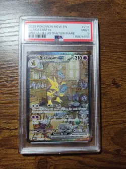 2023 POKEMON MEW EN-151 SPECIAL ILLUSTRATION RARE #201 ALAKAZAM EX PSA 9 - Image 1