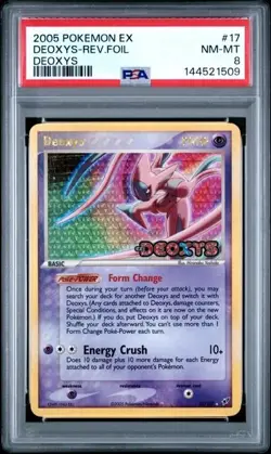 2005 POKEMON EX DEOXYS #17 DEOXYS-REVERSE FOIL PSA 8 - Image 1
