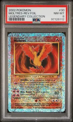 Pokemon Moltres Legendary Collection Reverse Holo - PSA 8 NM MT - Image 3
