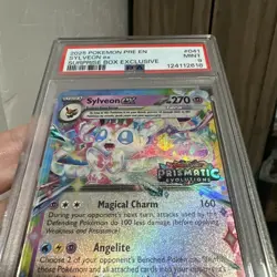 PSA 9 MINT POKEMON PRE EN-PRISMATIC EVOLUTIONS 041 SYLVEON EX SURPRISE BOX STAMP - Image 1