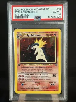 2000 Pokemon Neo Genesis Typhlosion HOLO 1st Edition - PSA EX-MT 6 - Image 1
