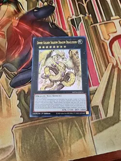 Divine Golden Shadow Dragon Dragluxion MZTM-EN014 Ultra Rare 1st Ed NM Yugioh - Image 1