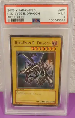 Yu-Gi-Oh 2003 Red-Eyes B Dragon SDJ-001 Ultra Rare 1st Edition PSA 9 - Image 1