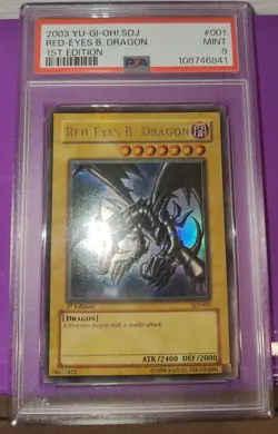 Yu-Gi-Oh 2003 Red-Eyes B Dragon SDJ-001 Ultra Rare 1st Edition PSA 9 - Image 2