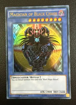 Konami Magician of Black Chaos YGLD-ENC01 King of Games 1st Ed Ultra Rare - Image 1