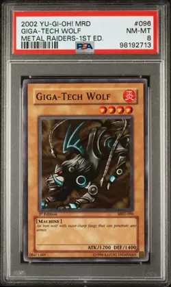 2002 Yu-Gi-Oh! Giga Tech Wolf Metal Raiders MRD 1st Edition Common PSA 8 - Image 1