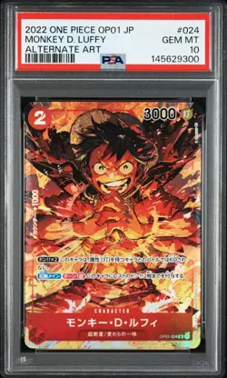 PSA10 Monkey D. Luffy Parallel OP01-024 One Piece Card Japanese - Image 1