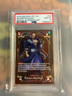 One Piece Fist of Divine Speed OP11 Silvers Rayleigh SP OP09-005 PSA 10 ENGLISH - Image 1