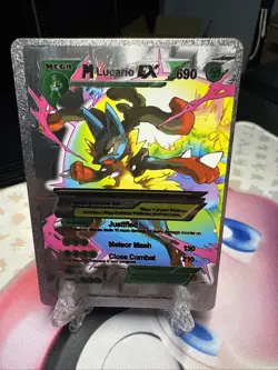 MEGA Lucario Ex Hp690 Silver Foil Fan Art Card Justified💥💥close Combat - Image 1