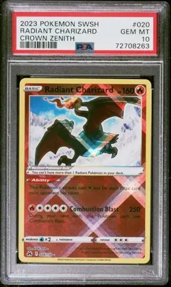 Pokemon TCG Radiant Charizard Crown Zenith Holo Card 020/159 PSA 10 JS226 - Image 1