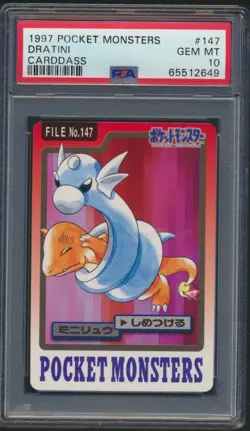 PSA 10 Gem Mint Dratini 147 Pokemon Card Pocket Monsters Carddass Vending 1997 - Image 1