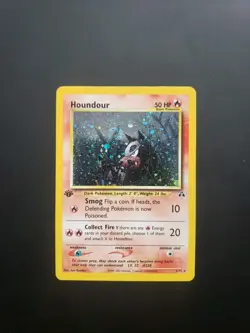 SWIRL - Pokemon 2001 1st Edition Houndour Holo Neo Discovery Card 5/75 - HP - Image 1