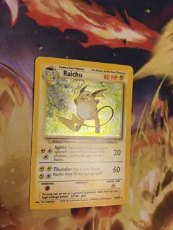 Pokemon TCG Raichu Holo Rare Base Set 14/102 WOTC 1999 Vintage Holo Card - Image 4